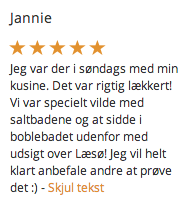 Hvad siger andre om Læsø Kur? Læs flere anmeldelser hos DuGlemmerDetAldrig.dk